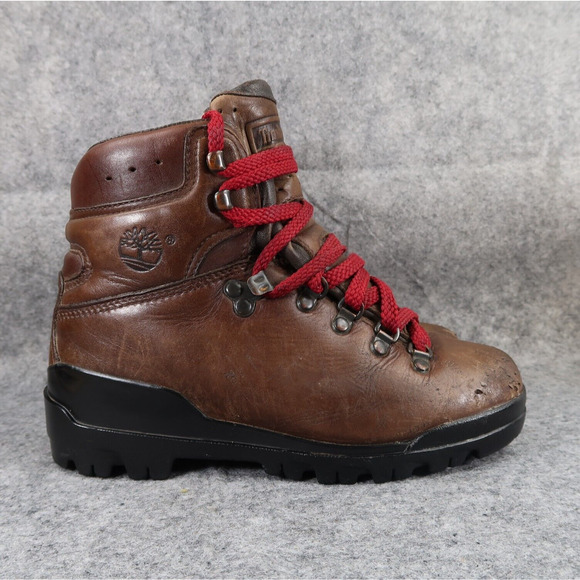 Timberland Shoes Womens 7 Boots Hiking Outdoor Leather Vintage Brown Lace Up Mid - Picture 2 of 16